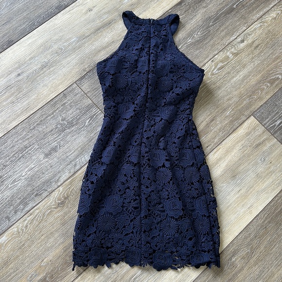 Lulu’s Love Poem Navy Mini Dress - Picture 4 of 8